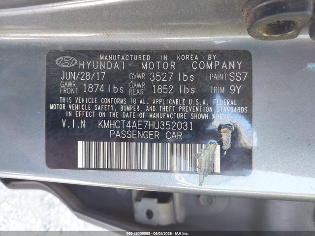 Aukcja sprzedaży 2017 Hyundai Accent Value Edition, vin: KMHCT4AE7HU352031, numer aukcji: 46008908