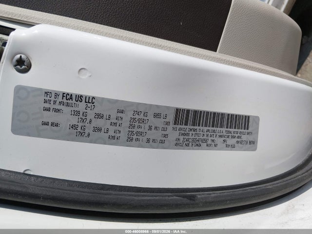 Продаж на аукціоні авто 2017 Chrysler Pacifica Touring-l, vin: 2C4RC1BG5HR702587, номер лоту: 46008966