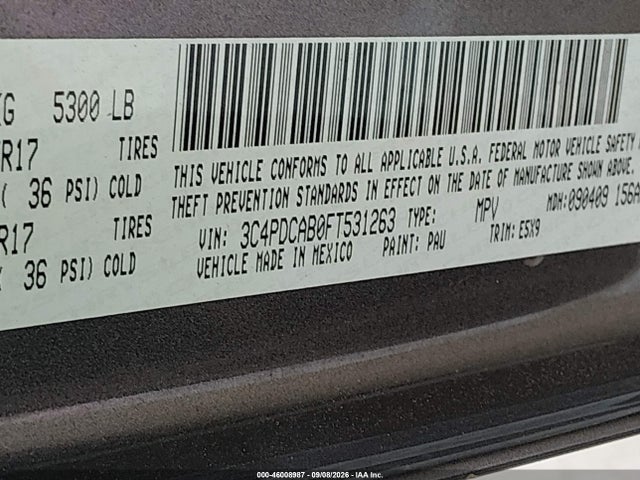 Dodge Journey American Value Pkg 2015 3C4PDCAB0FT531263 Image 9