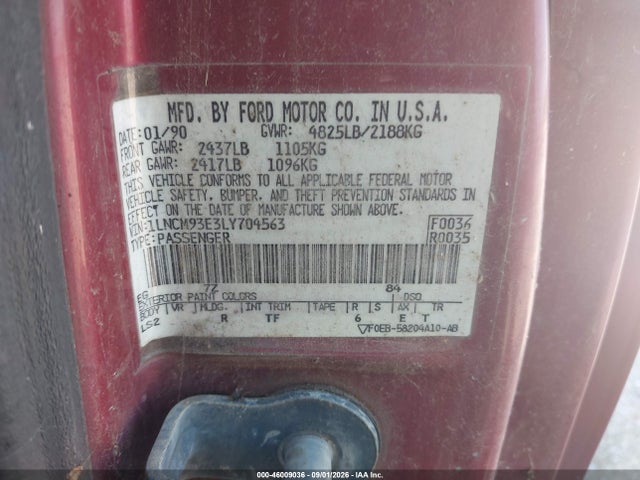 Продаж на аукціоні авто 1990 Lincoln Mark Vii Lsc, vin: 1LNCM93E3LY704563, номер лоту: 46009036