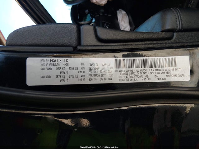 Продаж на аукціоні авто 2018 Jeep Grand Cherokee Altitude 4x2, vin: 1C4RJEAG6JC392074, номер лоту: 46009056