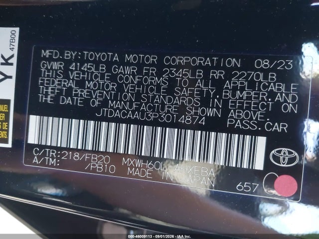 Toyota Prius Le 2023 JTDACAAU3P3014874 Image 9