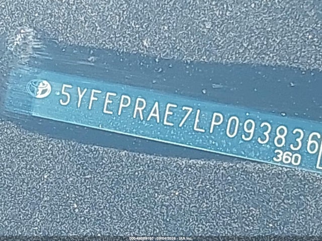 Aukcja sprzedaży 2020 Toyota Corolla Le, vin: 5YFEPRAE7LP093836, numer aukcji: 46009160