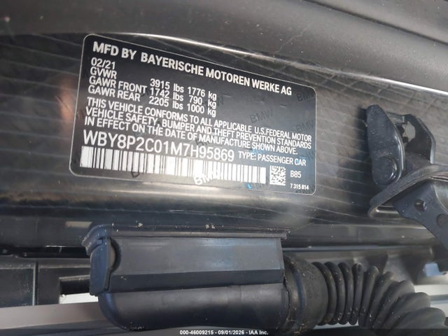 Продаж на аукціоні авто 2021 Bmw I3 120ah, vin: WBY8P2C01M7H95869, номер лоту: 46009215