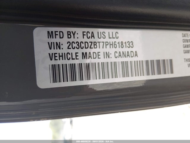 Продаж на аукціоні авто 2023 Dodge Challenger R/t, vin: 2C3CDZBT7PH618133, номер лоту: 46009220