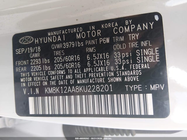 Hyundai Kona Se 2019 KM8K12AA8KU228201 Image 9