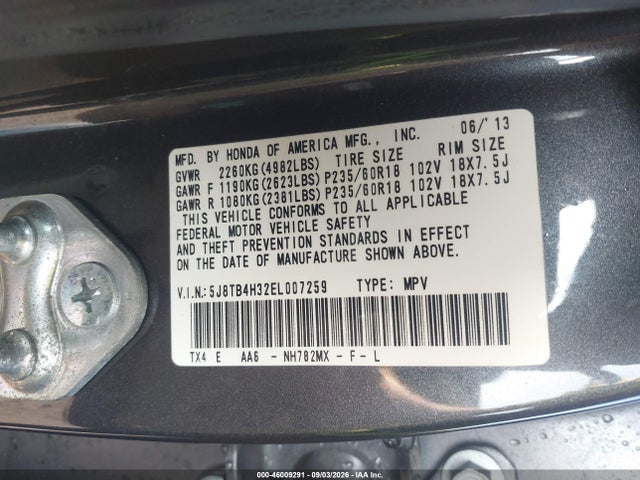 Продажа на аукционе авто 2014 Acura Rdx, vin: 5J8TB4H32EL007259, номер лота: 46009291