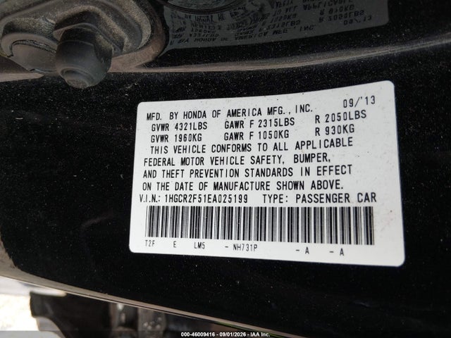Продажа на аукционе авто 2014 Honda Accord Sport, vin: 1HGCR2F51EA025199, номер лота: 46009416