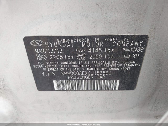 Aukcja sprzedaży 2012 Hyundai Elantra Touring Gls, vin: KMHDC8AEXCU153561, numer aukcji: 46009490