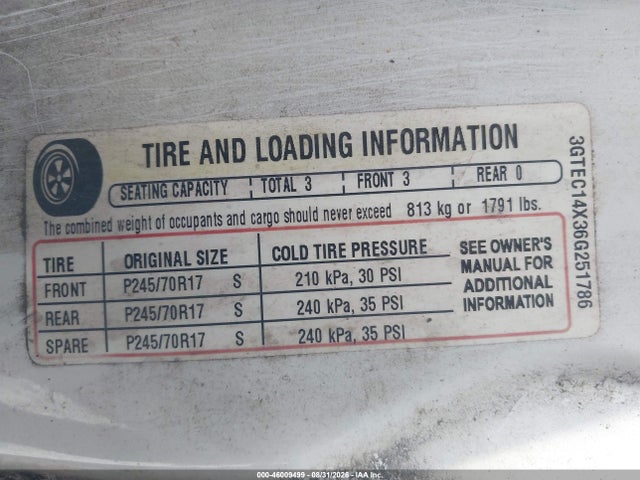 Aukcja sprzedaży 2006 Gmc Sierra 1500 Work Truck, vin: 3GTEC14X36G251786, numer aukcji: 46009499