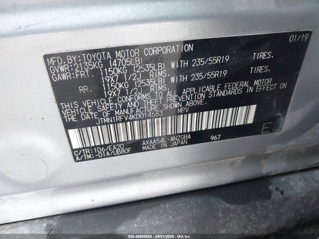 Toyota Rav4 Limited 2019 JTMN1RFV4KD014683 Image 9