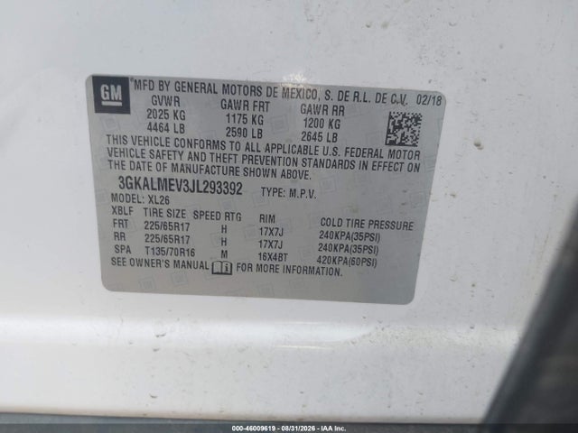 GMC Terrain Sle 2018 3GKALMEV3JL293392 Image 9