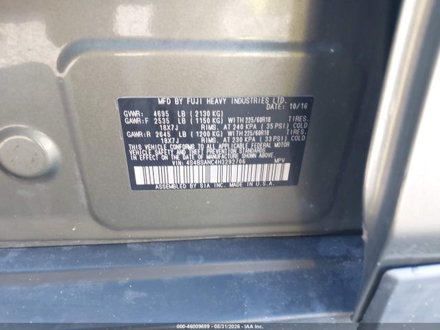 Aukcja sprzedaży 2017 Subaru Outback 2.5i Limited, vin: 4S4BSANC4H3292706, numer aukcji: 46009699