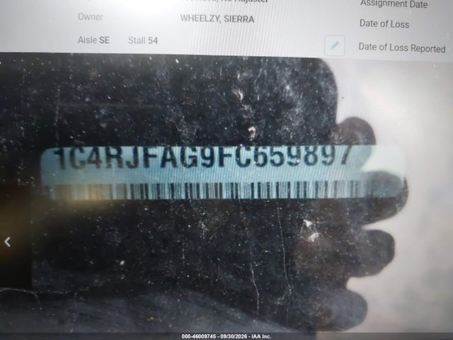 46009745 :رقم المزاد ، 1C4RJFAG9FC659897 vin ، 2015 Jeep Grand Cherokee Laredo مزاد بيع