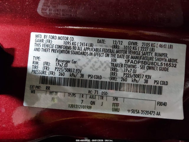 Aukcja sprzedaży 2013 Ford C-max Hybrid Sel, vin: 1FADP5BU8DL516532, numer aukcji: 46009782