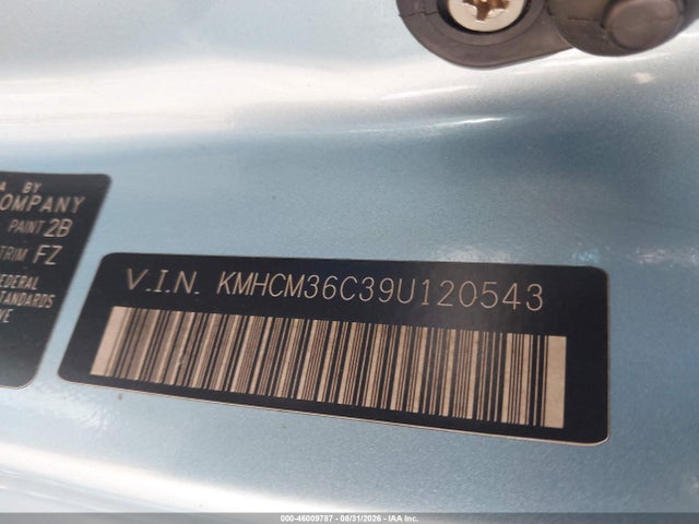 2009 Hyundai Accent Gs მანქანა იყიდება აუქციონზე, vin: KMHCM36C39U120543, აუქციონის ნომერი: 46009787