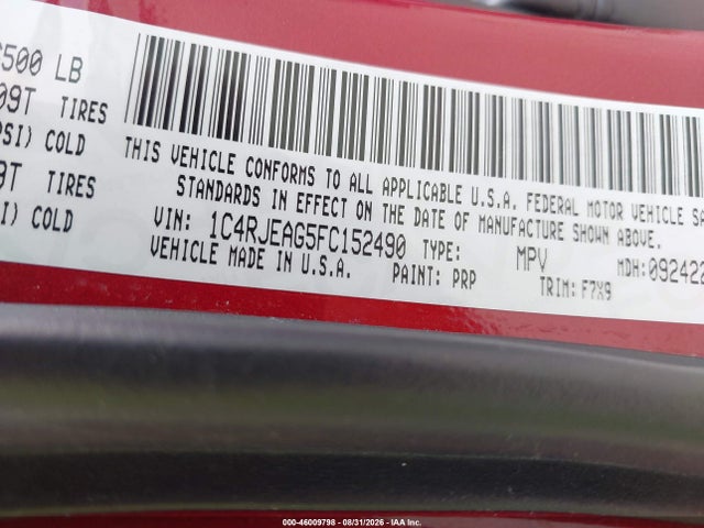 Продаж на аукціоні авто 2015 Jeep Grand Cherokee Laredo, vin: 1C4RJEAG5FC152490, номер лоту: 46009798