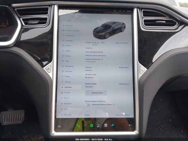 46009893 :رقم المزاد ، 5YJSA1CN1DFP25780 vin ، 2013 Tesla Model S مزاد بيع