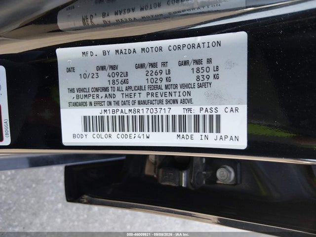 Aukcja sprzedaży 2024 Mazda Mazda3 2.5 S Preferred, vin: JM1BPALM8R1703717, numer aukcji: 46009921