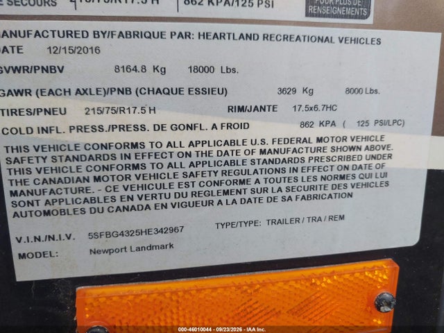 Heartland Rv Other 2017 5SFBG4325HE342967 Image 9