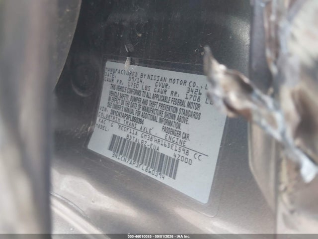 Aukcja sprzedaży 2015 Nissan Versa 1.6 Sv, vin: 3N1CN7AP3FL860394, numer aukcji: 46010085