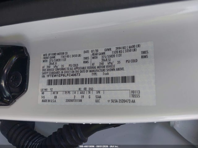 Продаж на аукціоні авто 2020 Ford F-150 Xlt, vin: 1FTEW1EP8LFC40673, номер лоту: 46010096