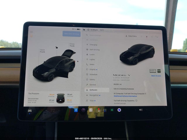 Aukcja sprzedaży 2020 Tesla Model Y Long Range Dual Motor All-wheel Drive, vin: 5YJYGDEE5LF045449, numer aukcji: 46010210