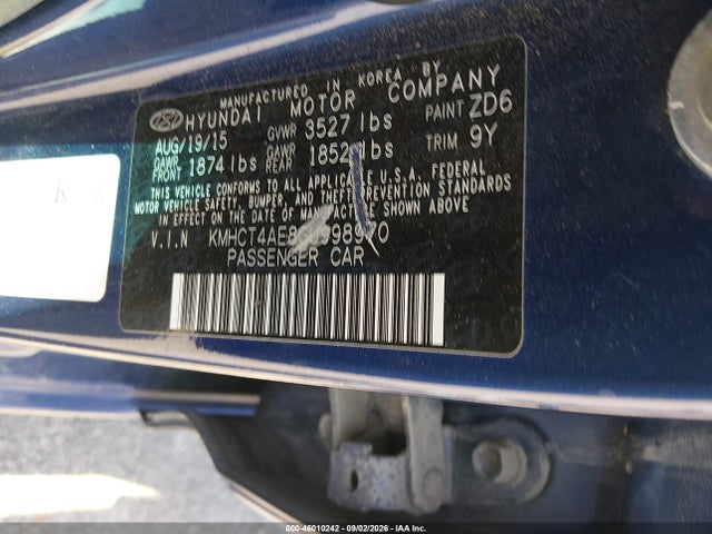 Продажа на аукционе авто 2016 Hyundai Accent Se, vin: KMHCT4AE8GU998970, номер лота: 46010242