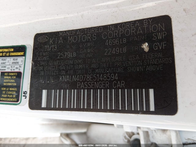 Aukcja sprzedaży 2014 Kia Cadenza Premium, vin: KNALN4D78E5148594, numer aukcji: 46010294