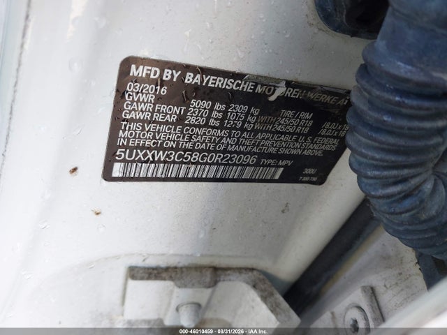 46010459 :رقم المزاد ، 5UXXW3C58G0R23096 vin ، 2016 Bmw X4 Xdrive28i مزاد بيع