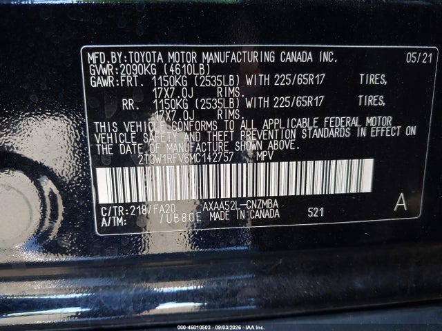 Toyota Rav4 Xle 2021 2T3W1RFV6MC142757 Image 9