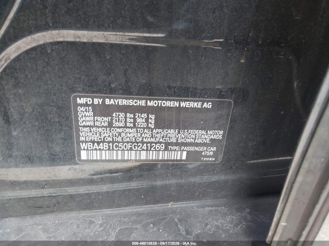 WBA4B1C50FG241269 BMW 435i Gran Coupe