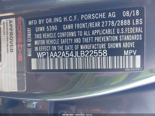 Porsche Macan 2018 WP1AA2A54JLB22558 Image 9