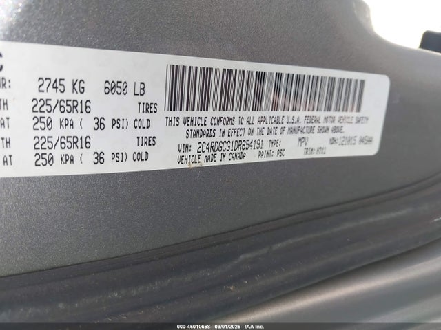 Продажа на аукционе авто 2013 Dodge Grand Caravan Sxt, vin: 2C4RDGCG1DR654191, номер лота: 46010668