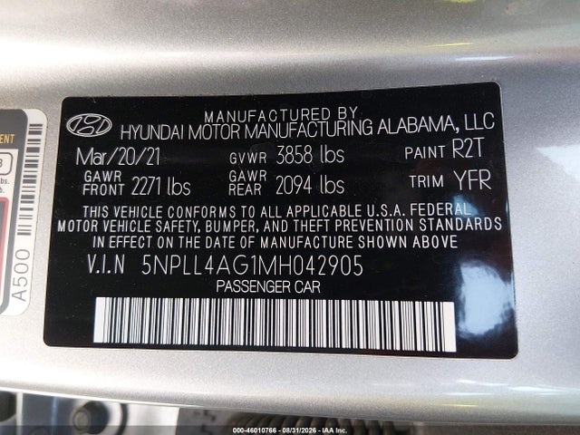 Hyundai ELANTRA SE 2021 5NPLL4AG1MH042905 Image 9
