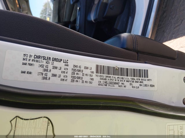 46010801 :رقم المزاد ، 1C4RDJDG6DC608487 vin ، 2013 Dodge Durango Crew مزاد بيع