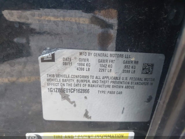 Aukcja sprzedaży 2012 Chevrolet Malibu Ls, vin: 1G1ZB5E01CF162866, numer aukcji: 46010803