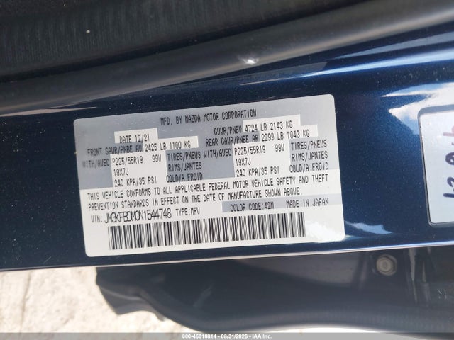 Aukcja sprzedaży 2022 Mazda Cx-5 2.5 S Premium, vin: JM3KFBDM0N1544748, numer aukcji: 46010814