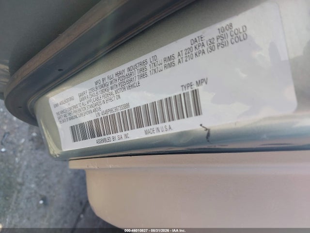 46010827 :رقم المزاد ، 4S4BP66C997333886 vin ، 2009 Subaru Outback 2.5i Limited مزاد بيع
