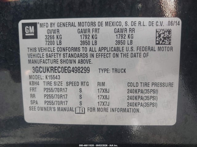 Chevrolet Silverado 1500 Lt 2014 3GCUKREC0EG498299 Image 9