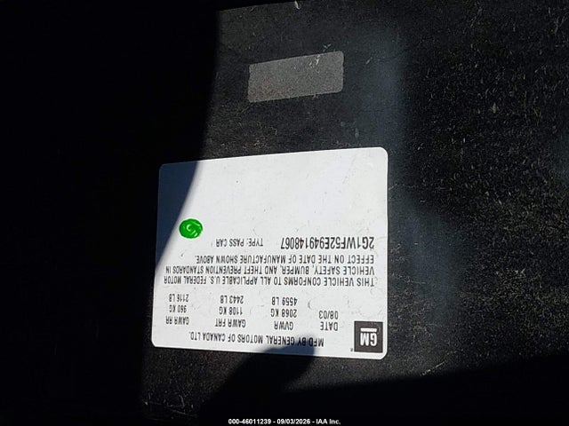 2004 Chevrolet Impala მანქანა იყიდება აუქციონზე, vin: 2G1WF52E949148067, აუქციონის ნომერი: 46011239