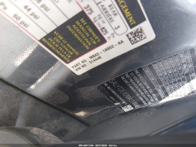 Продажа на аукционе авто 2021 Land Rover Range Rover Velar P250 R-dynamic S, vin: SALYT2EX2MA314446, номер лота: 46011340