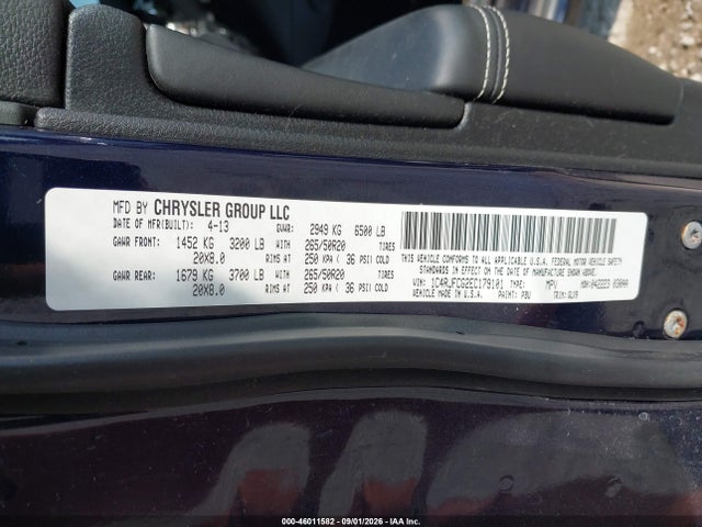 Aukcja sprzedaży 2014 Jeep Grand Cherokee Overland, vin: 1C4RJFCG2EC179101, numer aukcji: 46011582