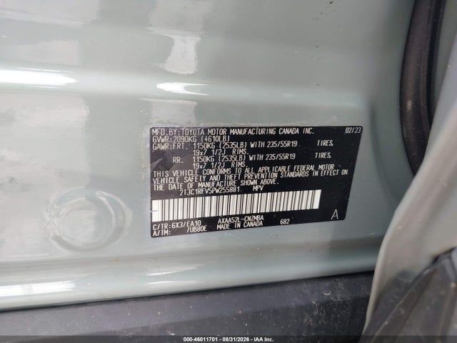 Продаж на аукціоні авто 2023 Toyota Rav4 Xle Premium, vin: 2T3C1RFV5PW255881, номер лоту: 46011701