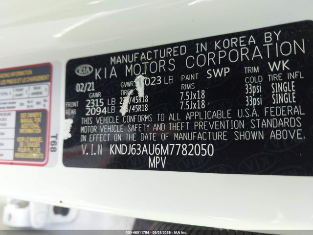 Продаж на аукціоні авто 2021 Kia Soul Gt-line, vin: KNDJ63AU6M7782050, номер лоту: 46011784