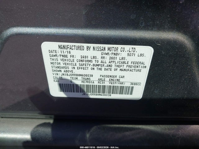 Infiniti QX50 2017 JN1BJ0RR8HM406039 Image 9