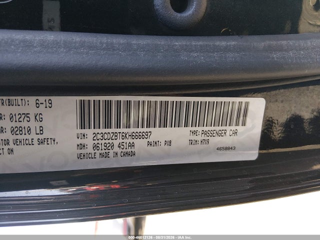 Aukcja sprzedaży 2019 Dodge Challenger R/t, vin: 2C3CDZBT6KH666697, numer aukcji: 46012126