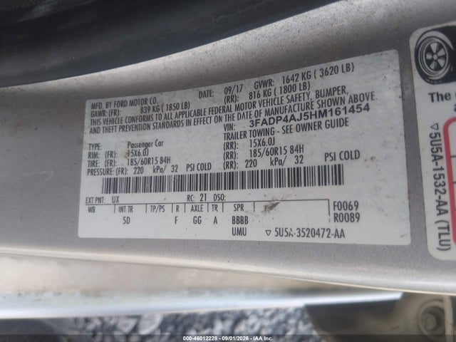 3FADP4AJ5HM161454 Ford FIESTA S