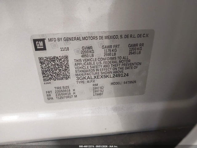 Продаж на аукціоні авто 2019 Gmc Terrain Denali, vin: 3GKALXEX5KL249124, номер лоту: 46012374