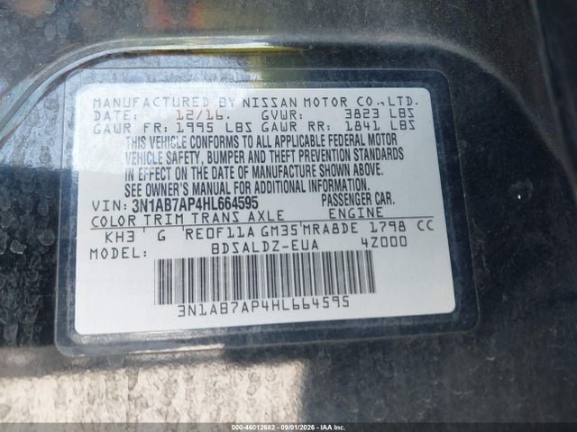 Nissan SENTRA SV 2017 3N1AB7AP4HL664595 Image 9